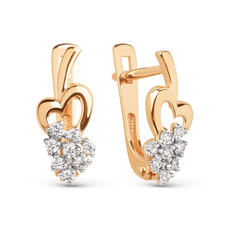 Серьги из золота с фианитами арт. 026592-1102
