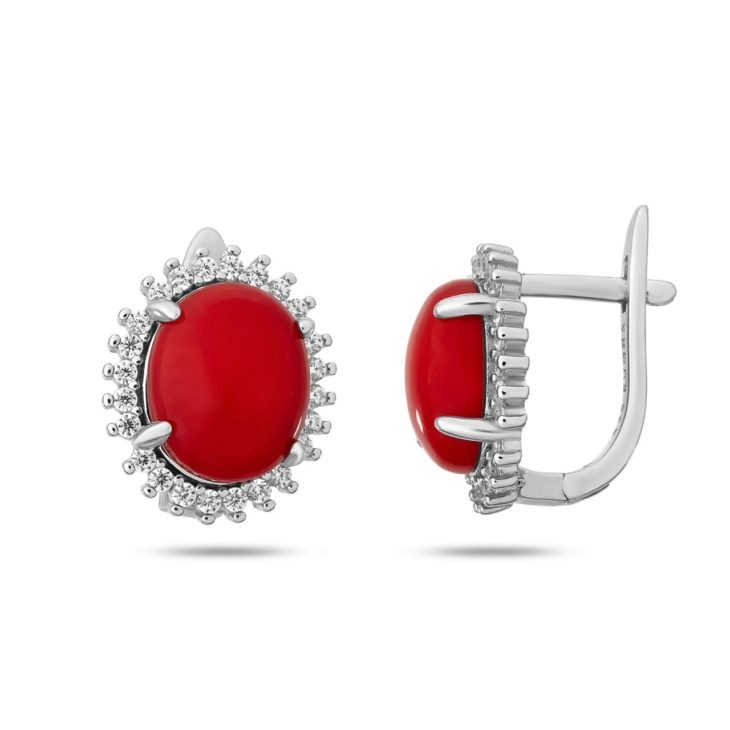 Серьги из серебра с кораллом арт. 653580