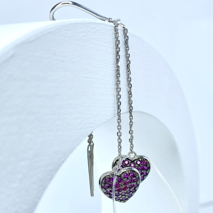 Серьги из серебра с корундами арт. 94-120-01017-1