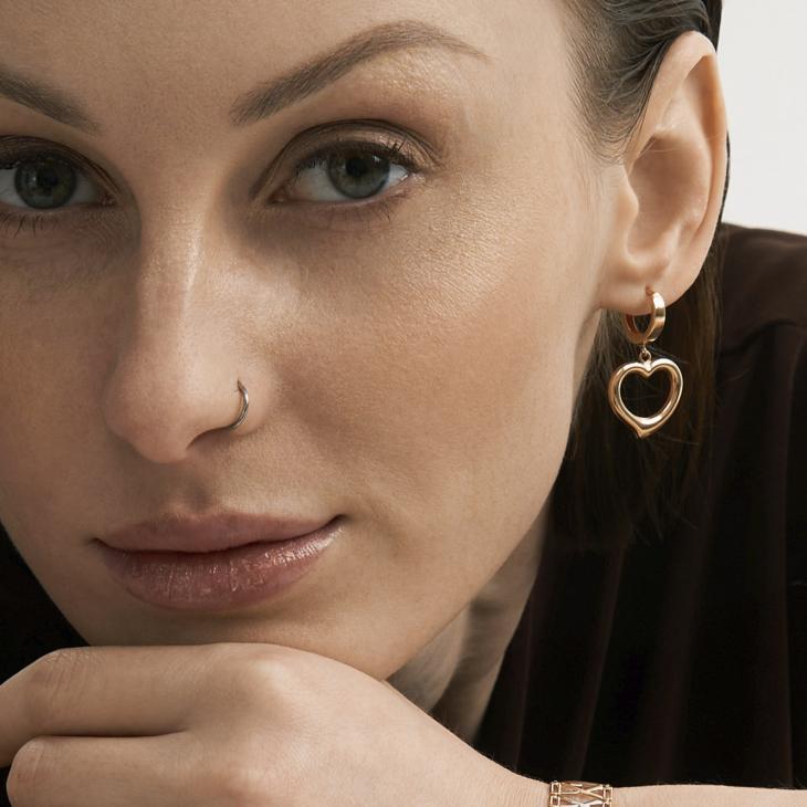 Серьги Сердце из золота арт. С596/4