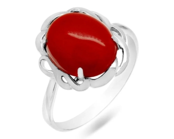 Кольцо из серебра с кораллом арт. 650190