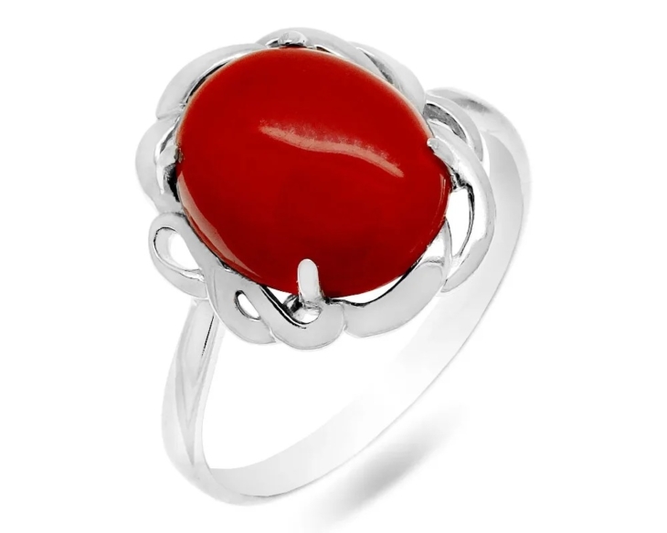 Кольцо из серебра с кораллом арт. 650190