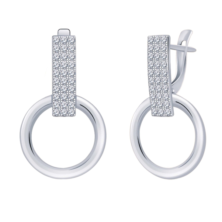 Серьги из серебра с фианитами арт. 20974-925