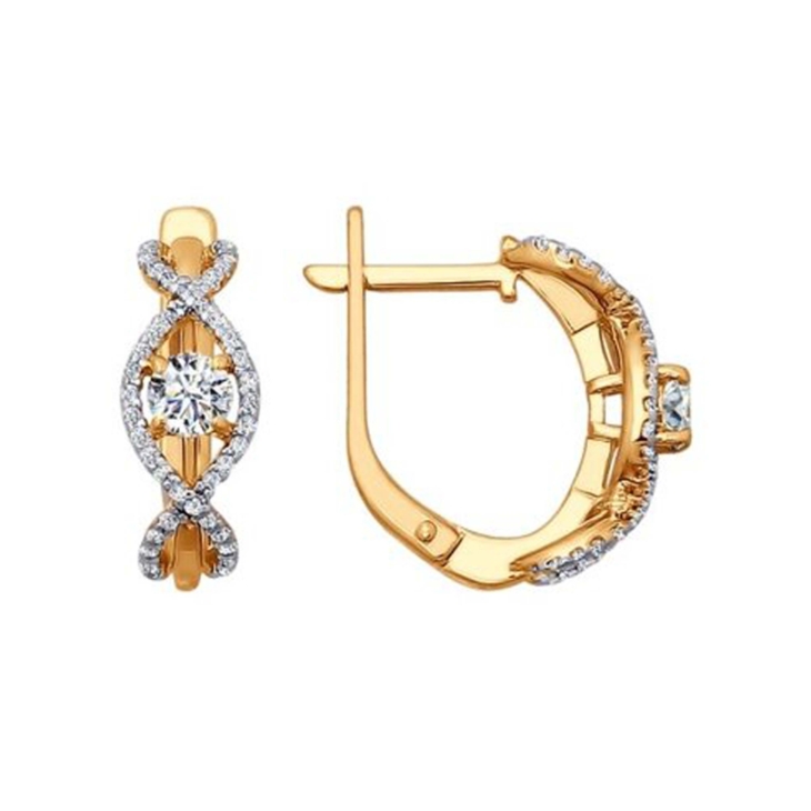 Серьги из золота с фианитами арт. 025985