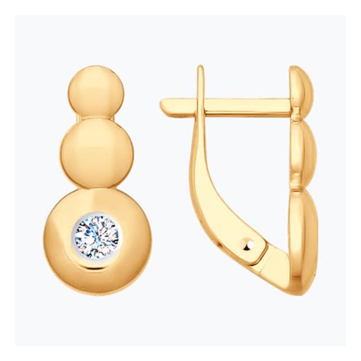 Серьги из золота с фианитами арт. 027764