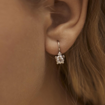 Серьги из серебра с фианитами Черепашка арт. S2180551010