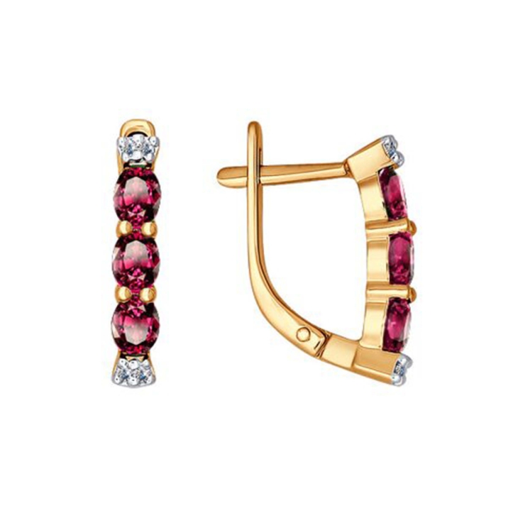 Серьги из золота с рубинами и бриллиантами арт. 4020349