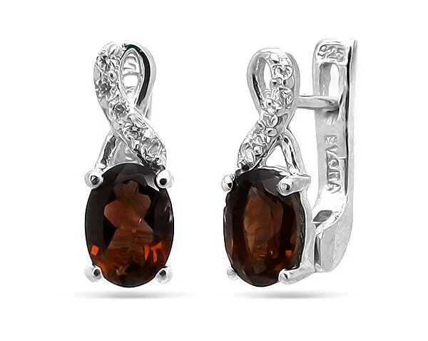 Серьги из серебра женские с гранатом арт. 923