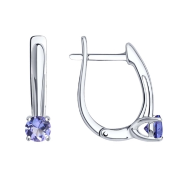 Серьги из серебра с танзанитами арт. 92025273