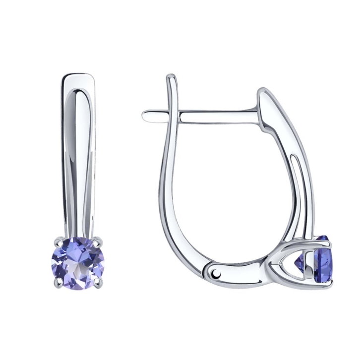 Серьги из серебра с танзанитами арт. 92025273