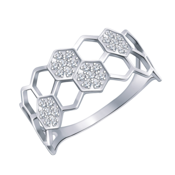 Кольцо из серебра с фианитами арт. 10906-925