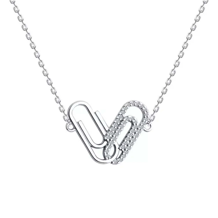 Колье Скрепка из серебра с фианитами арт. 94071051