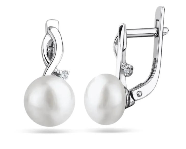 Серьги из серебра с жемчугом арт. 647139