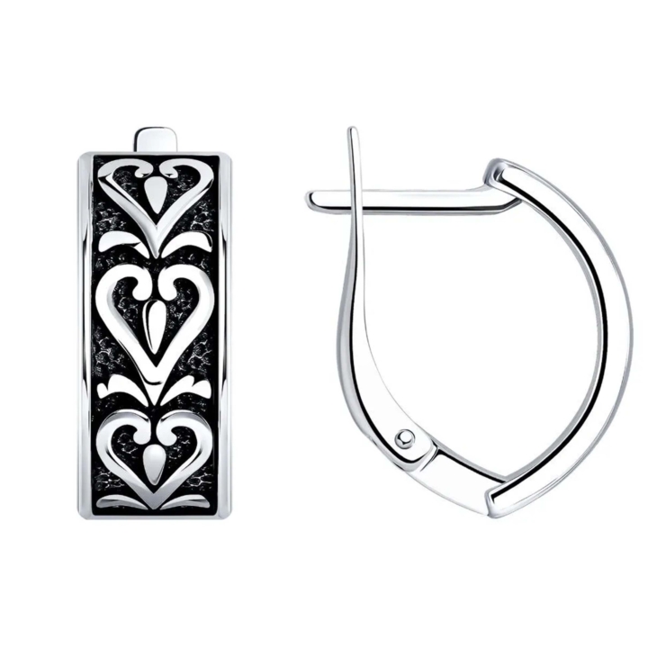 Серьги из черненного серебра арт. 95020077