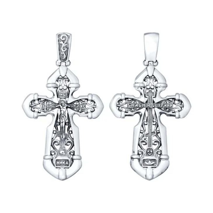Крест подвеска из черненного серебра арт. 95120068