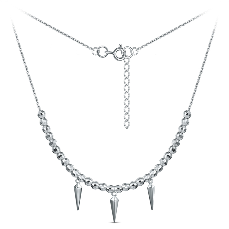 Колье из серебра с бусами алмазной огранки арт. 240-10-240-1р