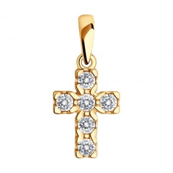 Крест из золота со Swarovski Zirconia