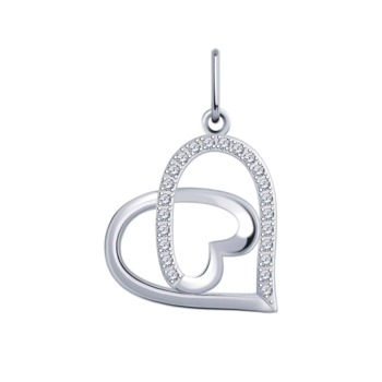 Подвеска Сердце из серебра с фианитами арт. 50381-925