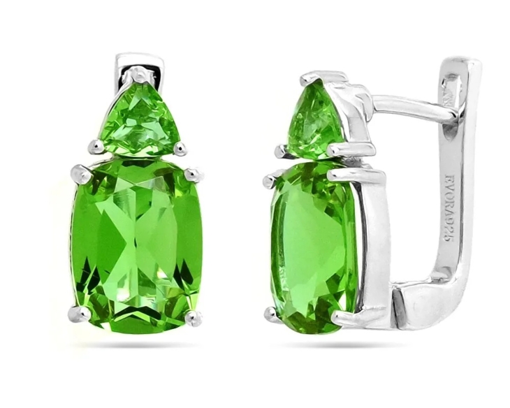 Серьги из серебра с султанитом арт. 640106