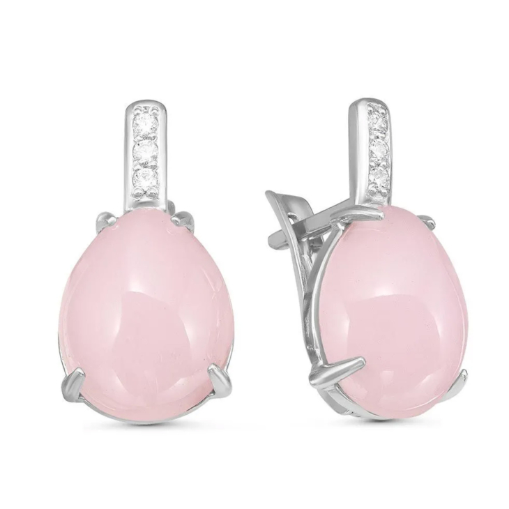 Серьги из серебра с кварцем и фианитами арт. 3339678ДК