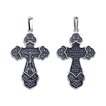 Подвеска крест из черненного серебра арт. 95120109