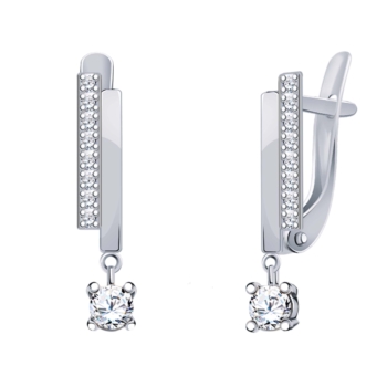 Серьги из серебра с фианитами арт. 22069-925