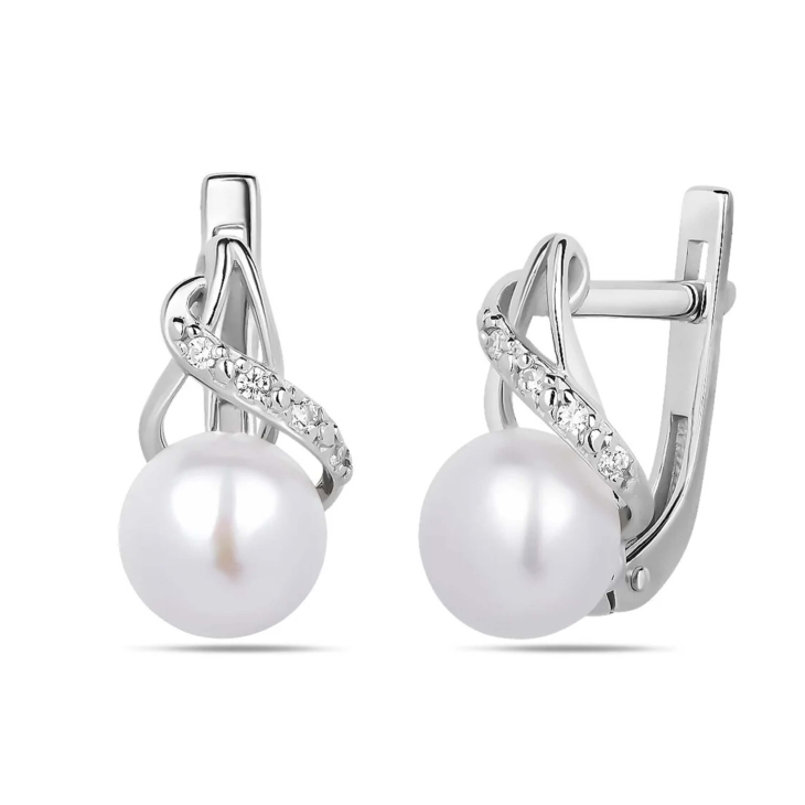 Серьги из серебра с жемчугом арт. 30251