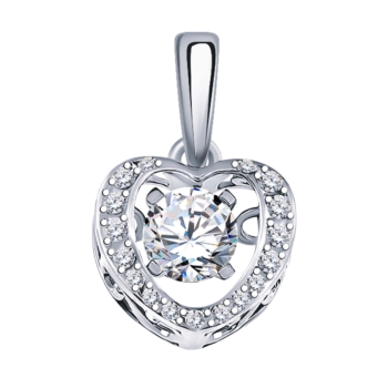 Подвеска Сердце из серебра с фианитами арт. 50025-925