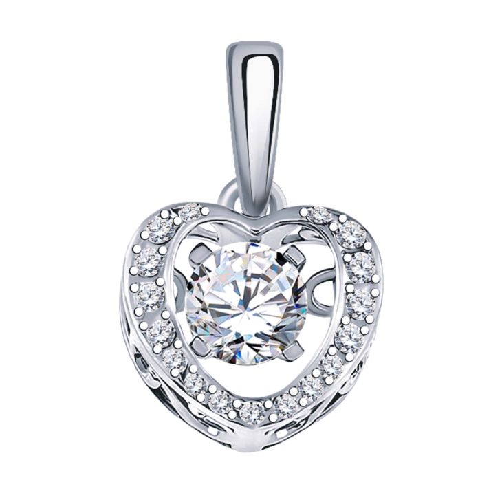 Подвеска Сердце из серебра с фианитами арт. 50025-925