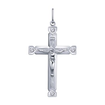Крест подвеска из серебра с фианитами арт. 3360-925