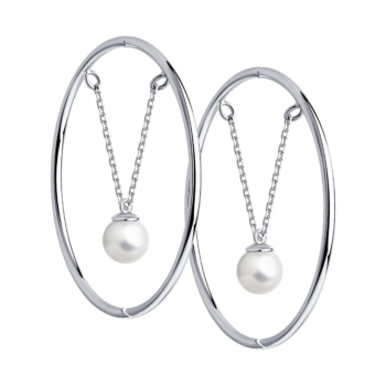 Серьги-конго из серебра с жемчугом арт. 94140095