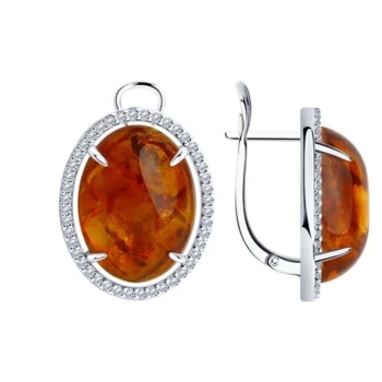 Серьги из серебра с янтарем арт. 94-320-00829-1