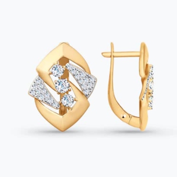Серьги из золота с фианитами арт. 027864