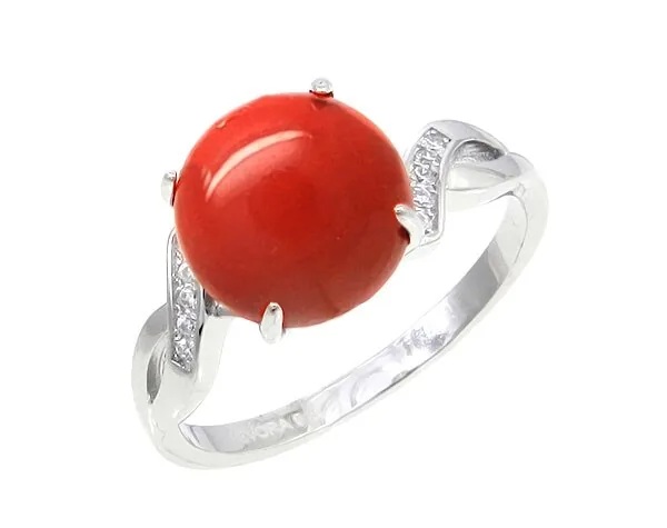 Кольцо из серебра с кораллом арт. 619024