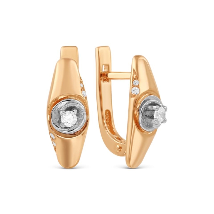 Серьги из золочёного серебра с фианитами арт. 2-3272зр200