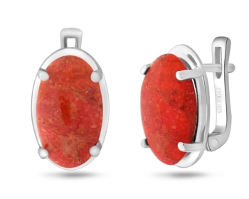 Серьги из серебра с кораллом губчатым арт. 656172