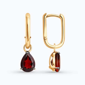 Серьги из золоченного серебра с гранатами арт. 92025372
