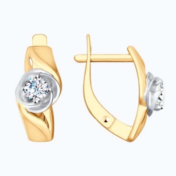 Серьги из золота с фианитами арт. 028000