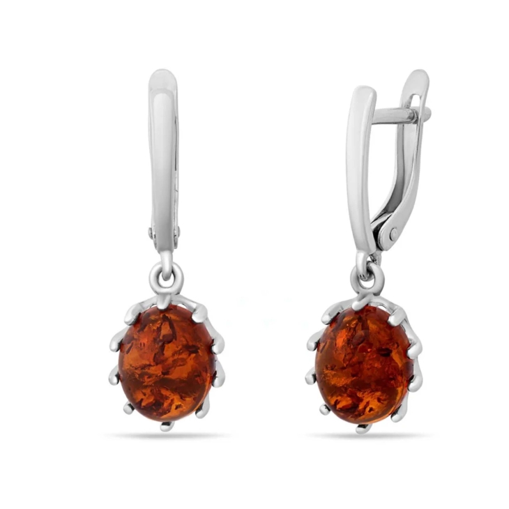 Серьги из серебра с янтарем арт. 656288