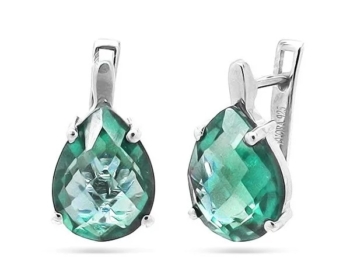 Серьги из серебра с выращ. аквамарином арт. 637811