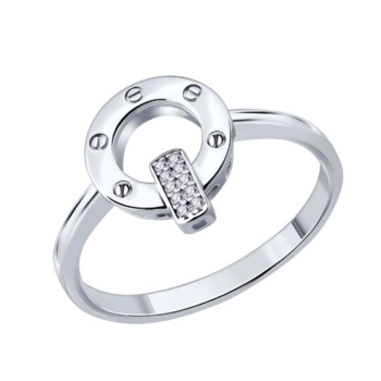 Кольцо из серебра с фианитами арт. 94014907-91