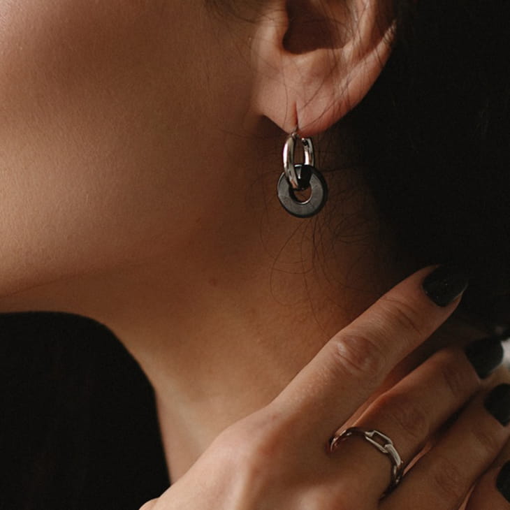Серьги из серебра с керамикой 94025633