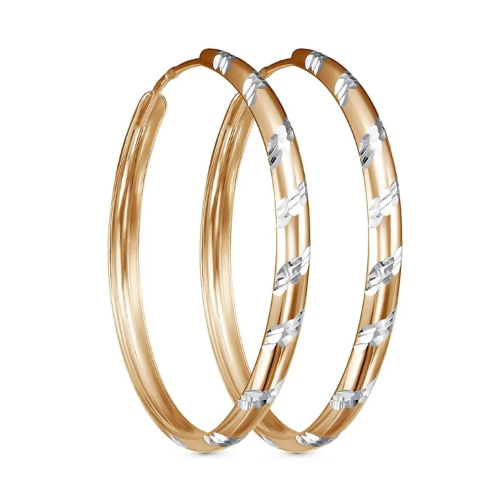 Серьги-конго 40 мм. из серебра с золочением арт. 33011383-5