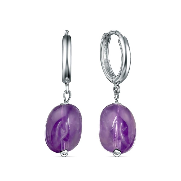 Серьги из серебра с аметистом арт. 13982AMRH