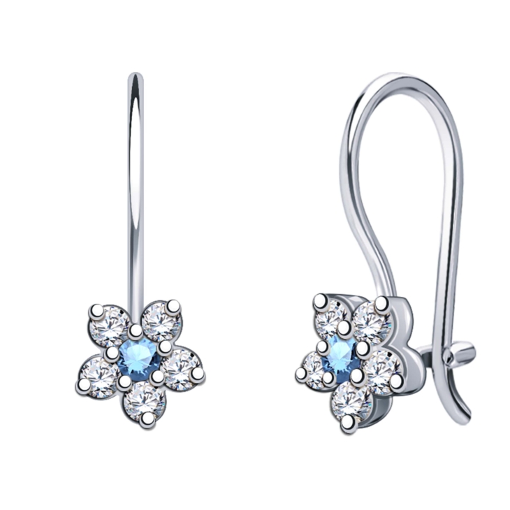 Детские серьги из серебра с голубыми фианитами арт. 20208с4-925