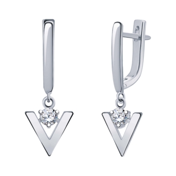 Серьги из серебра с фианитами арт. 22094-925