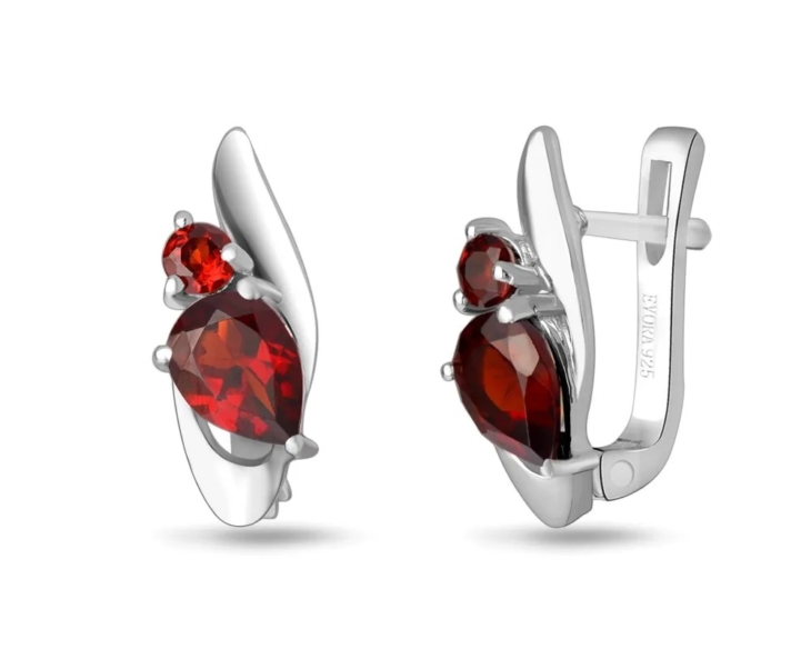 Серьги из серебра с гранатом арт. 655228