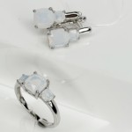 Серьги из серебра с лунным камнем арт. 655450_2