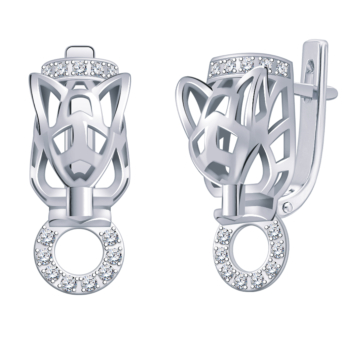 Серьги из серебра с фианитами арт. 21168-925