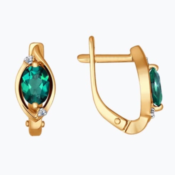 Серьги из золота с изумрудами и бриллиантами арт. 3020389